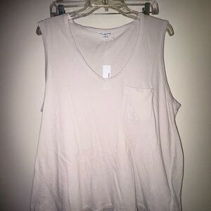 James Perse Women's 100% Cotton Tank Top Pocket (WLJH3115CU) SUL Size 4 XL NWT
